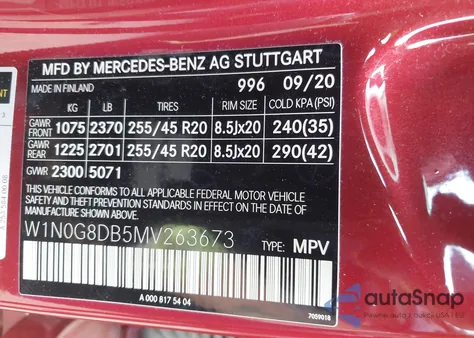 2021 Mercedes-Benz Glc z USA, uszkodzony, nr VIN W1N0G8DB5MB263673